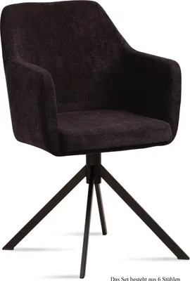 Produktbild von Armlehnstuhl (6er-Set) Dulcy 57x87x60 Schwarz/Espresso