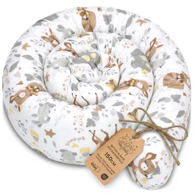 Produktbild von Totsy Baby Seitenschläferkissen Bettschlange Body Pillow 150 cm Baumwolle - Kopfkissen lang Bettrolle Schlafkissen Nackenrolle Kissen  Hirsch