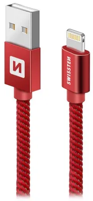 Produktbild von Swissten 71524206, 1,2 m, Lightning, USB A, Männlich, Männlich, Rot