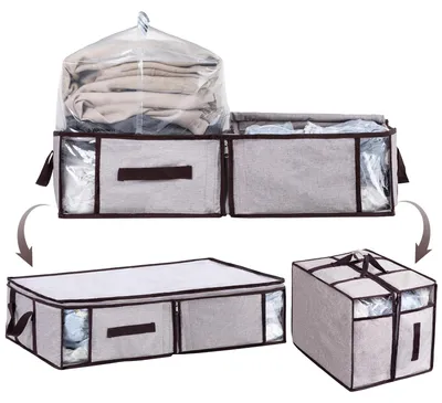 Aufbewahrungsbox mit Vakuumbeuteln 70x50x18 cm 2-in-1