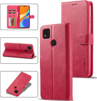 Produktbild von Redmi 9C Hülle, Klapphüllen Brieftasche Leder Magnetverschluss Ständer Schutzhülle für Xiaomi Redmi 9C Rosa