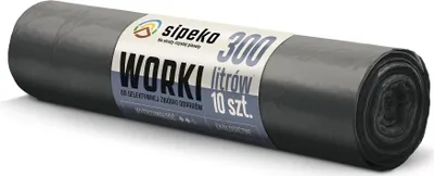 Zdjęcie produktu dla LDPE Worki na śmieci SIPEKO 300L 10szt. CZARNE