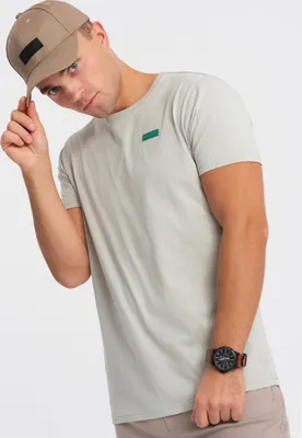 Obrázok produktu pre Ombre Clothing Pánske tričko s krátkym rukávom Sarrat svetlo šedá L
