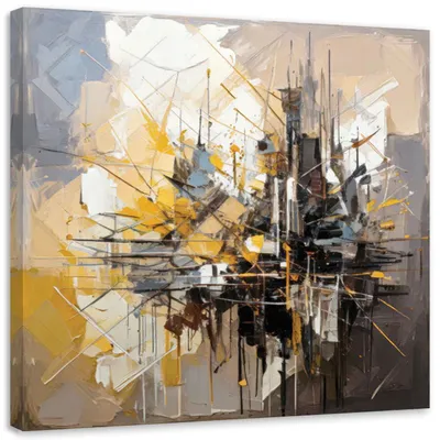 Immagine prodotto di Quadro su tela, Città astratta geometrica - 60x60