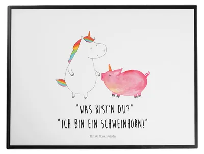 Produktbild von Mr. & Mrs. Panda Schreibunterlage Einhorn Schwein - Weiß - Geschenk, Unicorn, schreibtischunterlagen, Schreibtischauflage, tischpad, Tischunterlage, Einhörner, Freundin