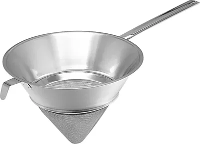Zdjęcie produktu dla PUJADAS Spitzsieb Edelstahl 18/10, mit Gazeboden, Höhe: 200 mm
