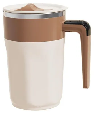 Produktbild von INF Selbstrührender Reise-Kaffeebecher 400ml mit Temperaturanzeige Typ-C wiederaufladbar Braun