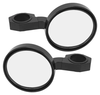 Image de Rétroviseurs latéraux ronds en alliage d'aluminium noir, réglables, de remplacement pour Polaris RZR 900 XP 1000, avec des fixations de 4,4 cm (1,75 pouces)