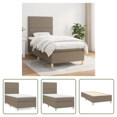 Produktbild von The Living Store Boxspringbett mit Matratze Taupe 90x190 cm Stoff