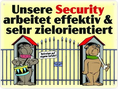 Produktbild von Wachhund Security Metallschild XXL in 28x38 cm in gelb