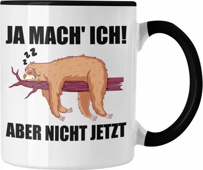 Produktbild von Trendation - Lustige Tasse Faultier Spruch Geschenk für Mitarbeiter Arbeitskollege Abschiedsgeschenk (Schwarz)