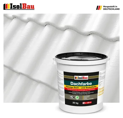 Produktbild von Isolbau Dachfarbe Weiss 20 kg Sockelfarbe Fassadenfarbe Dachbeschichtung RAL Farbe