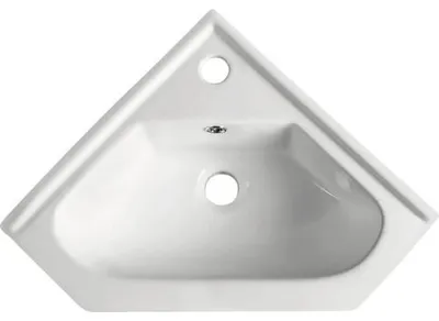 Image de Lavabo d'angle en céramique, 41x41 cm, pour meuble