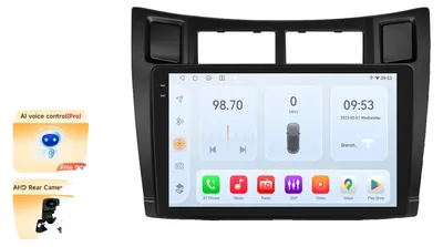 Produktbild von Carplay, Multimedia-Player, Touchscreen, Navigationssystem, kompatibel mit Toyota Yaris 2005-2012, QS6 AIPRO AHD