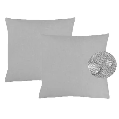 Produktbild von Leinen Optik 2er Set Kissenhülle 50 x 50 HELLGRAU Leinen Optik grau Kissenbezug
