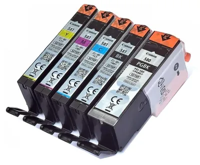 Zdjęcie produktu dla Zestaw oryginalnych wkładów atramentowych Canon PGI-580BK/CLI-581 BK/C/M/Y (580 581) przeznaczony do drukarek Pixma TR7550, TS8150, TR8550, TS8151, TS9150 i innych. Zestaw zawiera wkłady atramentowe bez dodatkowego opakowania