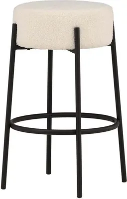 Zdjęcie produktu dla FURNLUX Stołek barowy Tucson White Und Black 41cm / Hauptfarbe: Weiß / Abmessungen: 41 x 41 x 70 cm