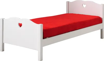 Einzelbett weiß herzförmiger Ausschnitt