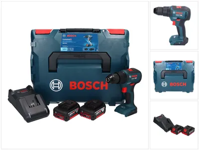Image de Bosch GSB 18V-55 Professional Perceuse-visseuse à percussion sans fil 18 V 55 Nm Brushless + 2x batterie 5,0 Ah + chargeur + L-Boxx