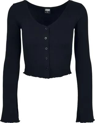 Produktbild von Urban Classics Cardigan Damen Ladies Cropped Rib Cardigan schwarz XS