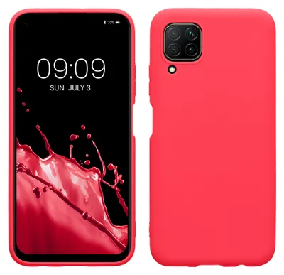 Produktbild von kwmobile Hülle für Huawei P40 Lite TPU Case - Handyhülle unterstützt kabelloses Laden, flexible Schutzhülle, gummiertes Cover in Neon Pink