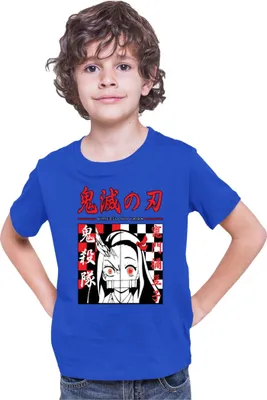 Produktbild von Kinder T-Shirt Demon Anime Slayer Kimetsu No Yaiba Nezuko Kamado 009, 12-13 Jahr - 152 / Blau