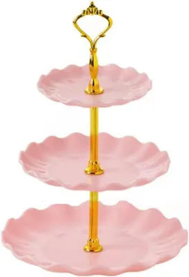 Image de Support à cupcakes à 3 niveaux, réutilisable, avec 3 plateaux, de diamètre 15/20/25 cm, idéal pour les desserts
