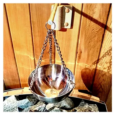 Produktbild von Hängende Verdampferschale für die Sauna aus Edelstahl mit Kette, für Sauna und Spa Aufgüsse