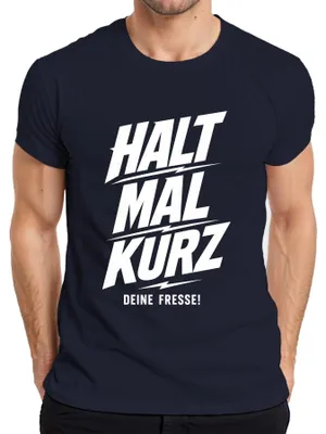 Immagine prodotto di Maglietta da uomo, colore blu navy, con scritta "Smettila un attimo, divertente, sarcastica", taglia S