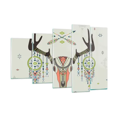 Produktbild von Bilder auf glas - Hirsch Mandala Spiritualität wild - 150x100cm - Glasbilder - Wandbilder - Kunstdruck - Wanddekoration aus Glas - Glas Bilder - Wandbild auf Glas - GEG150x100-3154