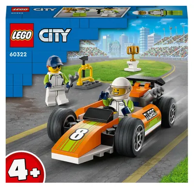 Immagine prodotto di LEGO 60322 City Race Car, auto di Formula 1 per bambini dai 4 anni in su, auto da corsa giocattolo con minifigure di meccanico e pilota, auto da corsa