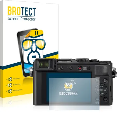 Produktbild von 2x Für Panasonic Lumix DC-LX100 II Schutzfolie BROTECT Displayschutz Display Schutz Folie Klar Transparent