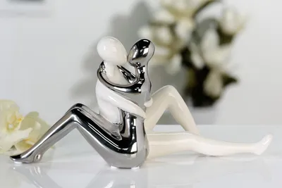 Obrázek produktu pro Gilde figurka love story bílá/stříbrná D 34 5 cm sada 2 V.16 5 cm keramika