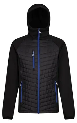 Image de Regatta - Veste à capuche « Navigate Hybrid » pour homme FK2584 (S) (noir/bleu roi)