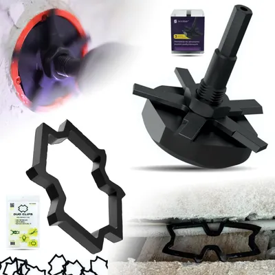 Obrázek produktu pro SCROBER & DUO CLIPS Sada 100x Univerzálních Rychlomontážní Držáky 22-50 mm | řezací vrták pro zapuštěnou krabici ∅ 65 mm pro všechny vrtáky