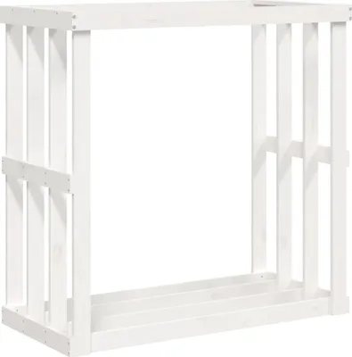 Produktbild von vidaXL Outdoor-Kaminholzregal Weiß 108x52x106 cm Massivholz Kiefer
