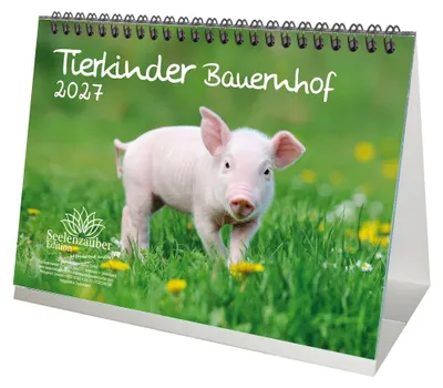 Produktbild von Tierkinder Bauernhof DIN A5 Tischkalender 2027 Tierbabys Seelenzauber