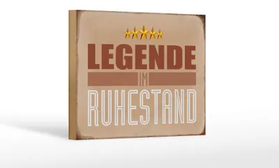 Produktbild von Holzschild Retro 18x12cm Legende im Ruhestand Schild