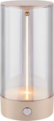 Image de Briloner Wiggle Lampe de table LED sans fil, commutation à 4 niveaux, batterie, lumière blanche chaude, filament, beige, Ø7 x 14,5 cm