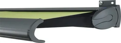 Produktbild von SOLUNA Kassettenmarkise Exclusiv 5x1,5 Stoff Dessin 7244 Gestell RAL 7016 anthrazitgrau Antrieb rechts inkl. Motor und W