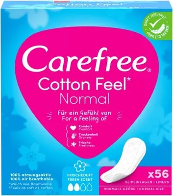 Produktbild von Carefree Baumwolle Fresh Scent Damenbinden - frischer Duft 1p.-56 Stück