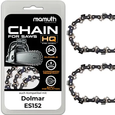 Immagine prodotto di 2 catene per motosega 35 cm 1,3 mm 3/8" 52 TG per Dolmar ES152