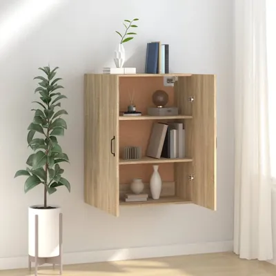 Produktbild von vidaXL Nástěnná skříň Sonoma dub 69,5x34x90 cm výrobek ze dřeva