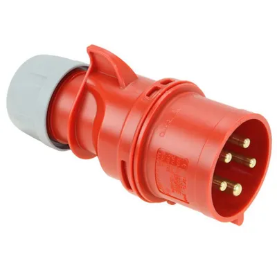 Zdjęcie produktu dla Wtyczka prądu trójfazowego czerwona 32 Ah/400 V 4-biegunowa