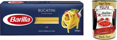 Produktbild von 10x Pasta Barilla Bucatini Nr. 9 italienisch Nudeln 500 g pack + Italian Gourmet polpa 400g
