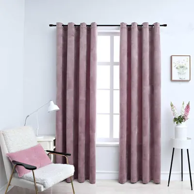 Zdjęcie produktu dla VIDAXL -Vorhänge Blackout mit Ringen 2 ST 140x245 cm Velvet Pink