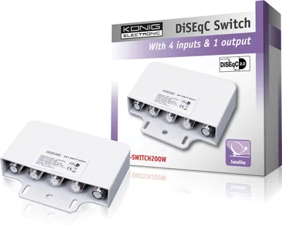 Produktbild von König DiSEqC 2.0 Schalter 4/1 SAT-SWITCH200W