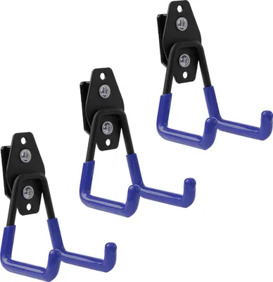 Produktbild von Set 3 Stck. Werkzeughaken von BOTLE für Qbrick Koffer-System "Geradeförmig" 7cm, stabil mit PVC-Ummantelung, für Garage, Werkstatt, Schuppen, Doppelhaken, Tragkraft bis 40kg, für Verlängerungskabel