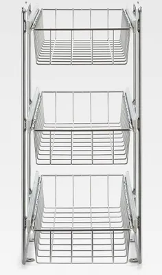 Produktbild von stauraum Teleskopschublade für 30cm Schrank – Premium Schrankauszug Küche zum Nachrüsten – Einfache Montage – Stabil & Langlebig –Korb Kombisystem, 3 etagig