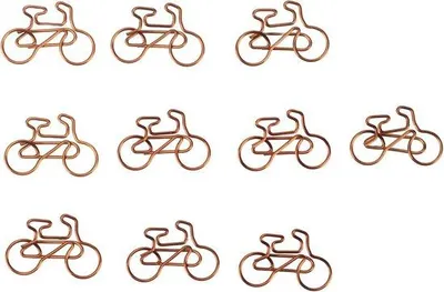 Productafbeelding van Famanu paperclips in de vorm van een fiets - 100 stuks